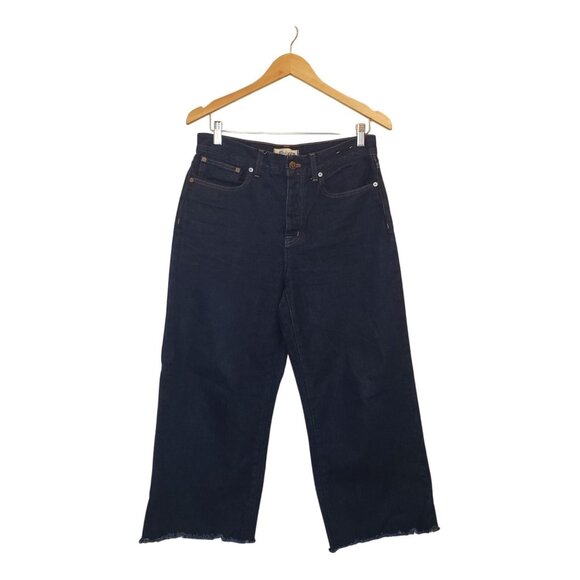 Madewell Low-Slung Baggy Jeans Rinse Wash With Raw Hem Women Size 26 Relaxed Fit - Picture 12 of 16